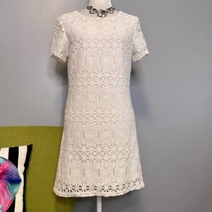 Lulus Love You for Eternity White Lace Cocktail Shift Dress